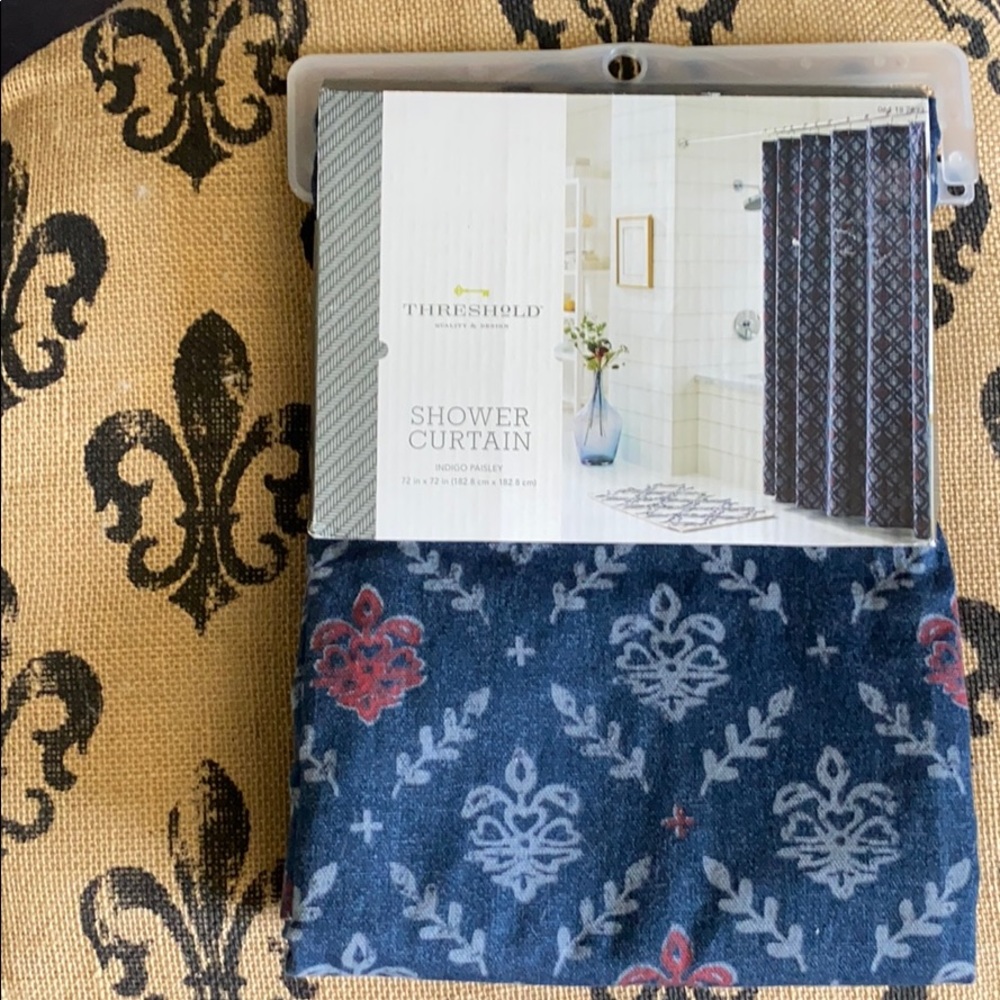 Threshold shower curtain